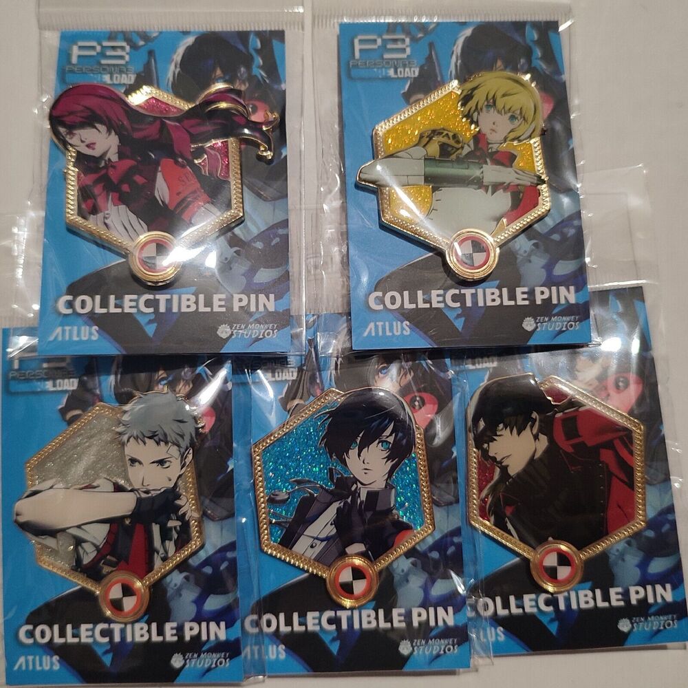 Persona 3 All Out Attack Enamel Pins Set Official Atlus P3R Badges Collection